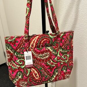 Vera Bradley Pink and Green Paisley Tote